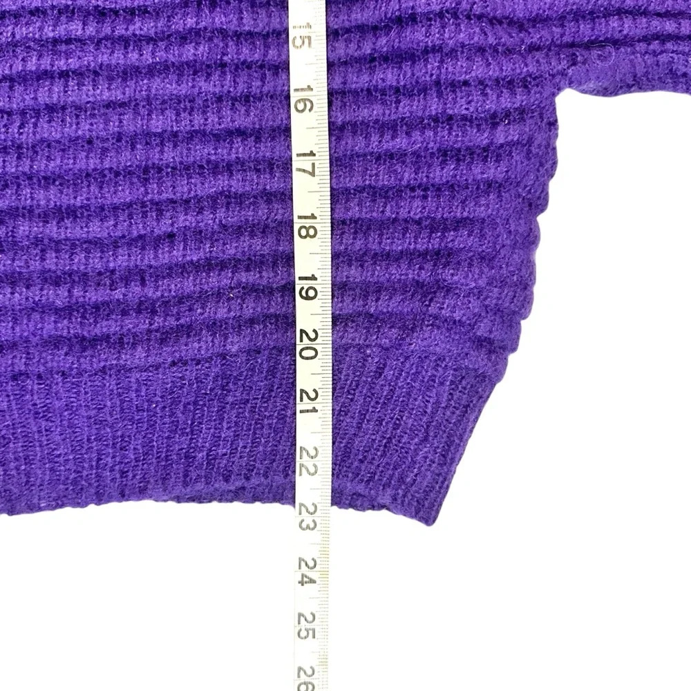 Maje Mousse Mohair Alpaca Blend Purple Dolman Sleeve Ribbed Sweater 1 US SMALL